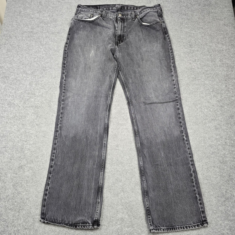 Levi's Jeans Mens 36x34 Gray Charcoal Wash Regular Straight Cotton‎ Denim Pants